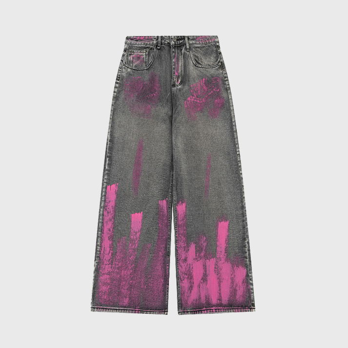 Graffiti Airbrushed Washed Jeans
