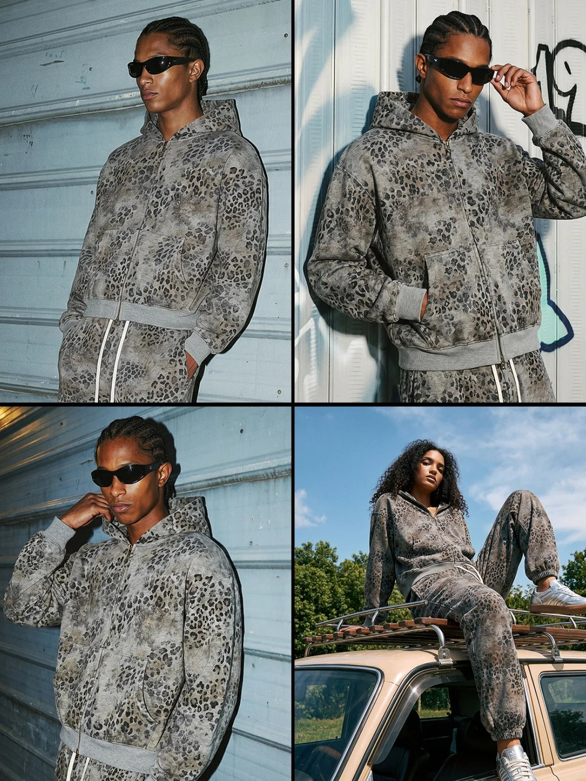 LEOPARD ZIP HOODIE